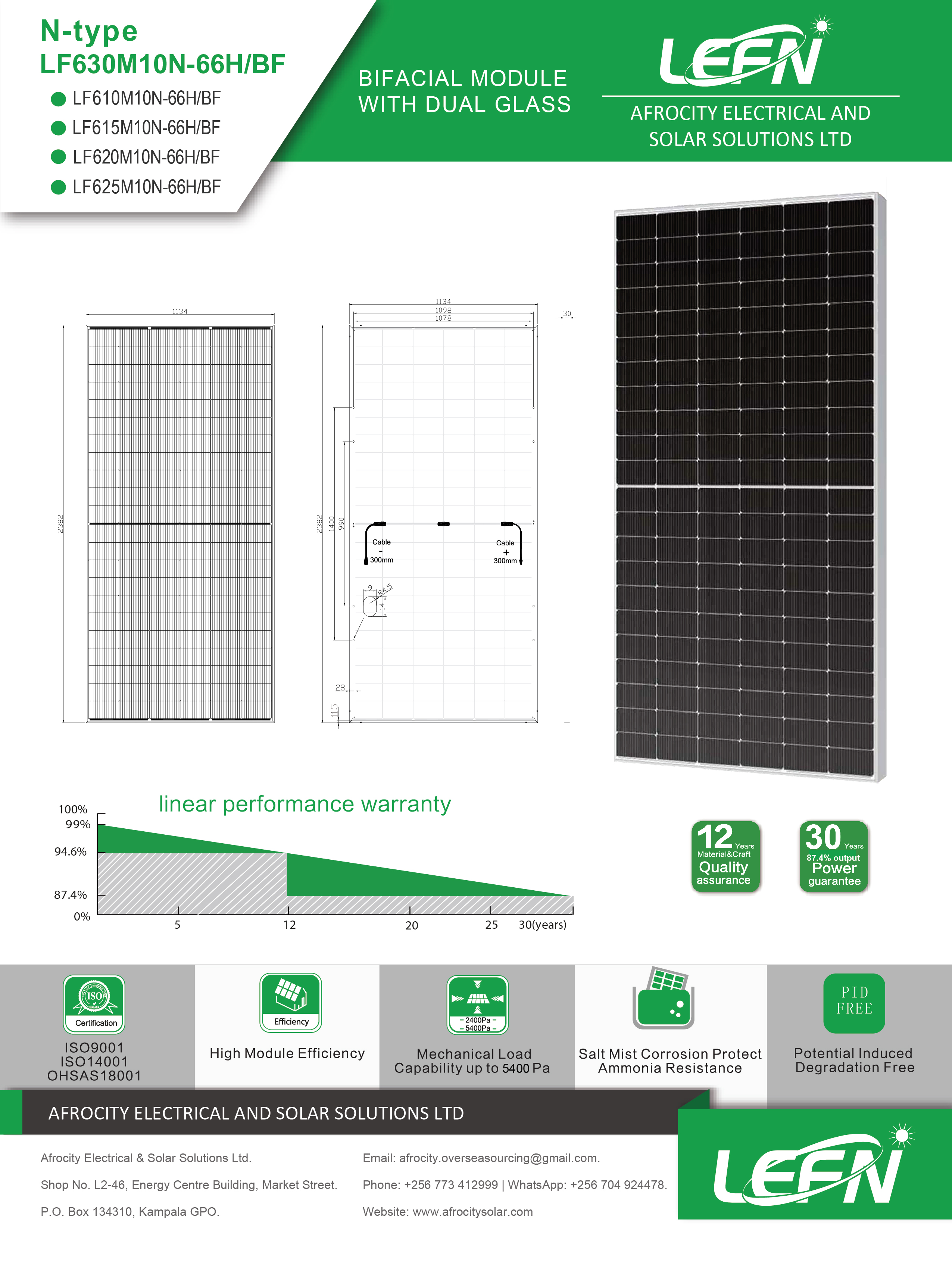 LEFN N-Type Bifacial 610-625W
